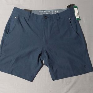 7 Diamonds Men's Navy Flat Front Shorts